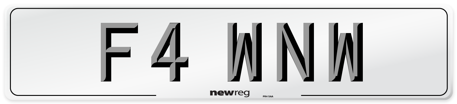 F4 WNW Number Plate from New Reg